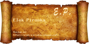 Elek Piroska névjegykártya