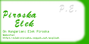 piroska elek business card